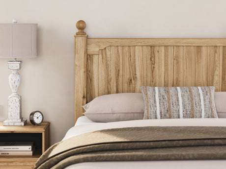 Aleaport Warm Brown Queen Panel Bed, Dresser, Mirror and Nightstand from Ashley - Luna Furniture