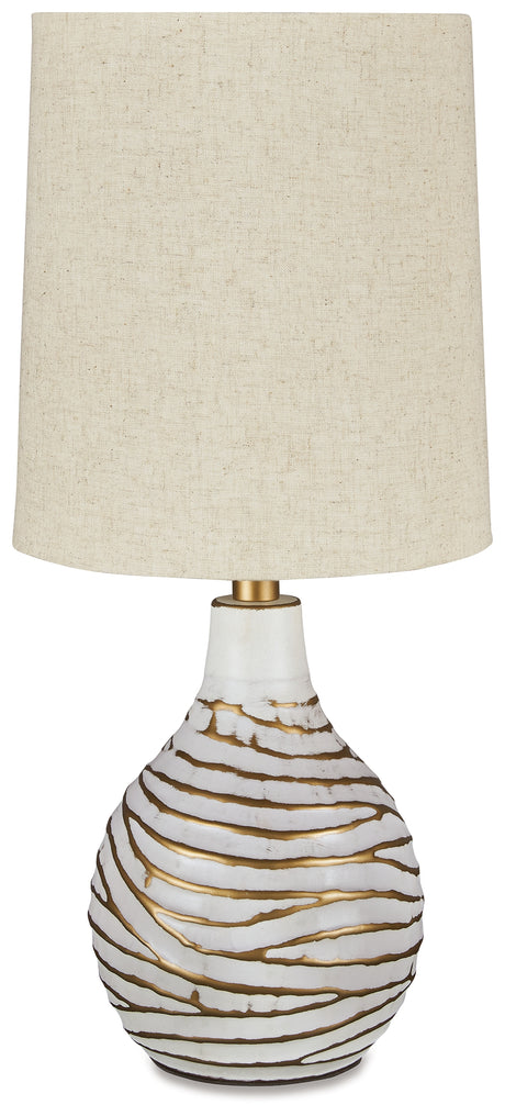 Aleela White/Gold Finish Table Lamp (Set of 2) from Ashley - Luna Furniture