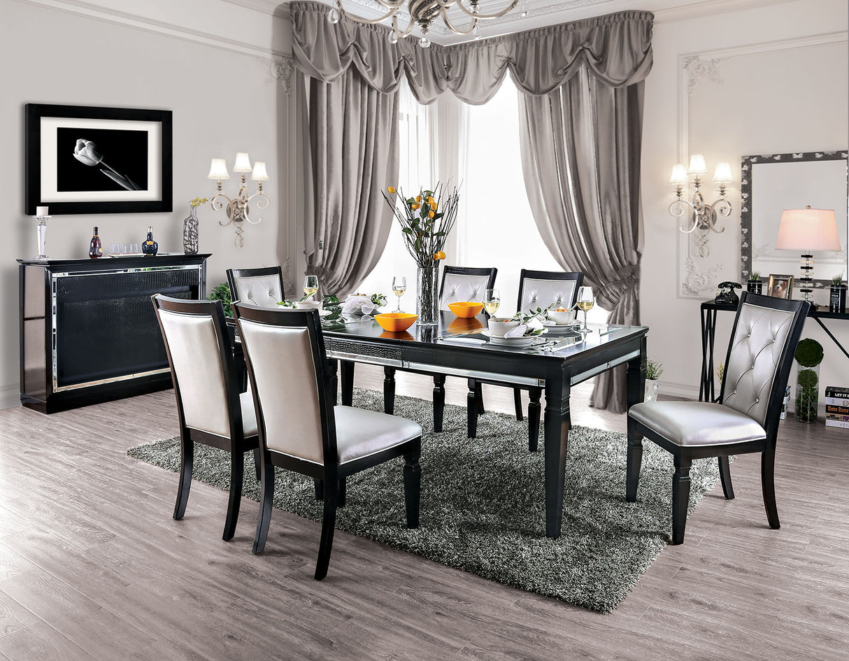 Alena Black/Silver Dining Table from Furniture of America - Luna Furniture