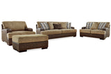 Alesbury Chocolate Sofa, Loveseat, Oversized Chair and Ottoman from Ashley - Luna Furniture