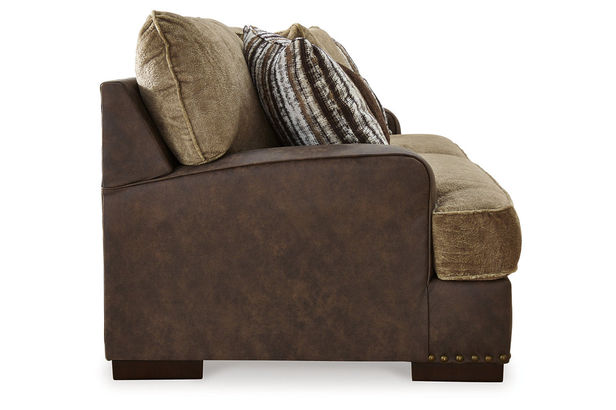 Alesbury Chocolate Sofa, Loveseat, Oversized Chair and Ottoman from Ashley - Luna Furniture