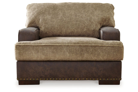 Alesbury Chocolate Sofa, Loveseat, Oversized Chair and Ottoman from Ashley - Luna Furniture
