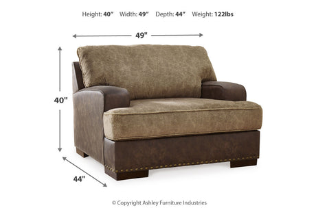 Alesbury Chocolate Sofa, Loveseat, Oversized Chair and Ottoman from Ashley - Luna Furniture