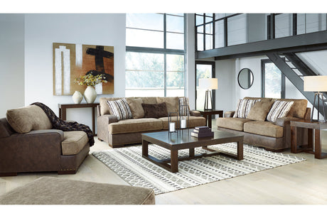 Alesbury Chocolate Sofa, Loveseat, Oversized Chair and Ottoman from Ashley - Luna Furniture