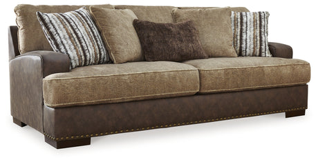 Alesbury Chocolate Sofa and Oversized Swivel Accent Chair from Ashley - Luna Furniture