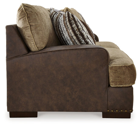 Alesbury Chocolate Sofa and Oversized Swivel Accent Chair from Ashley - Luna Furniture