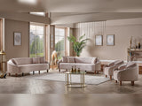 Alessa Cream 4-Piece Living Room Set (2 Sofas & 2 Chairs)