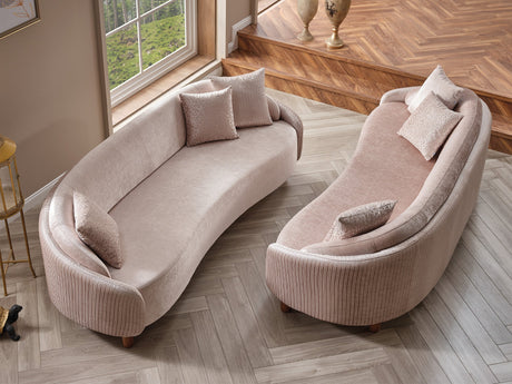 Alessa Stationary Sofa in Cream from Furnia - Luna Furniture