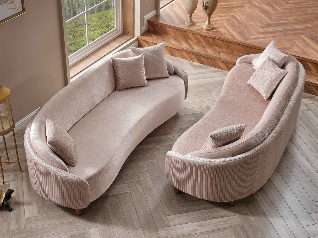 Alessa Cream 4-Piece Living Room Set (2 Sofas & 2 Chairs)