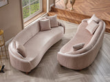 Alessa 4-pieces (2 Sofa & 2 Chair) Livingroom Set in Cream from Furnia - Luna Furniture