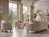 Alessa 4-pieces (2 Sofa & 2 Chair) Livingroom Set in Cream from Furnia - Luna Furniture
