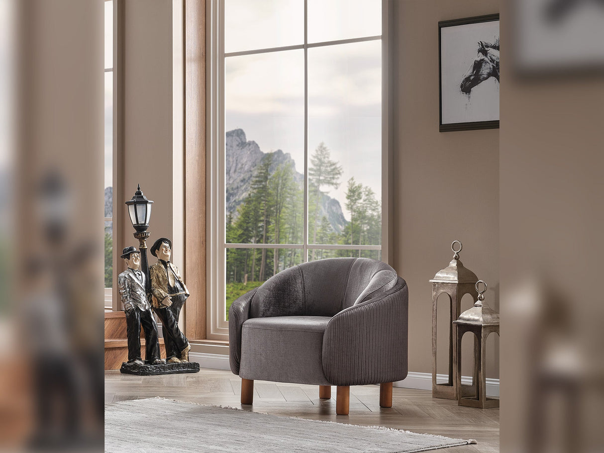 Alessa 4-pieces (2 Sofa & 2 Chair) Livingroom Set in Grey from Furnia - Luna Furniture