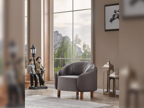 Alessa 4-pieces (2 Sofa & 2 Chair) Livingroom Set in Grey from Furnia - Luna Furniture