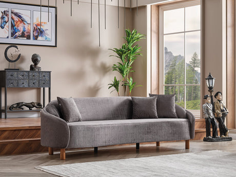 Alessa Stationary Sofa in Grey from Furnia - Luna Furniture