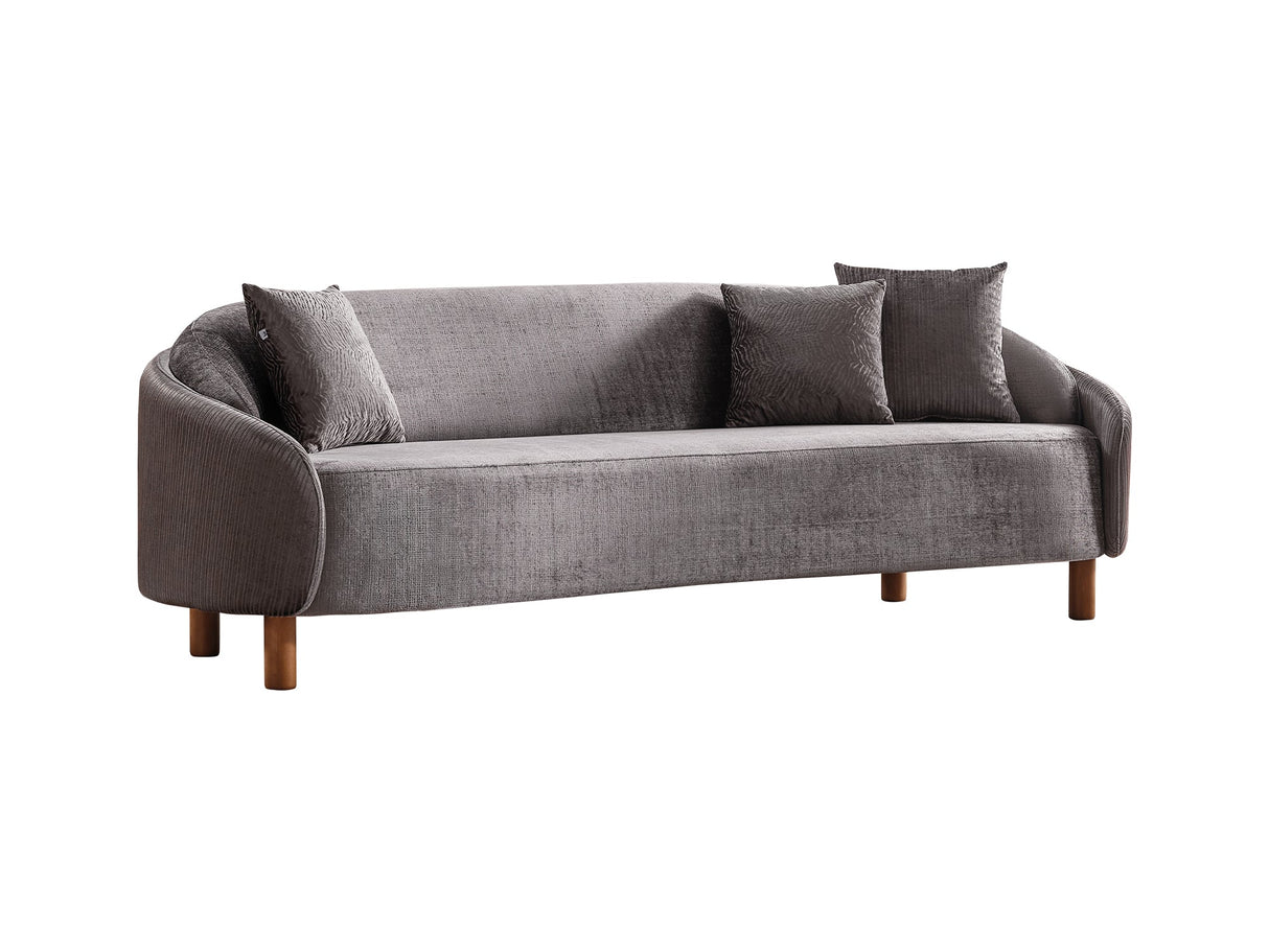 Alessa 4-pieces (2 Sofa & 2 Chair) Livingroom Set in Grey from Furnia - Luna Furniture