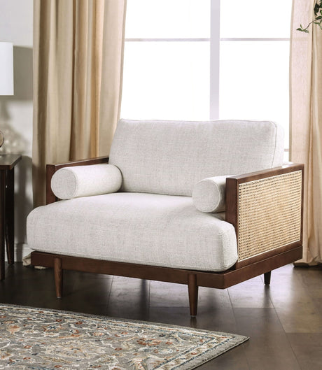 Alesund Beige/Walnut Chair from Furniture of America - Luna Furniture