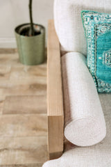 Alesund Light Oak/Beige Sofa from Furniture of America - Luna Furniture