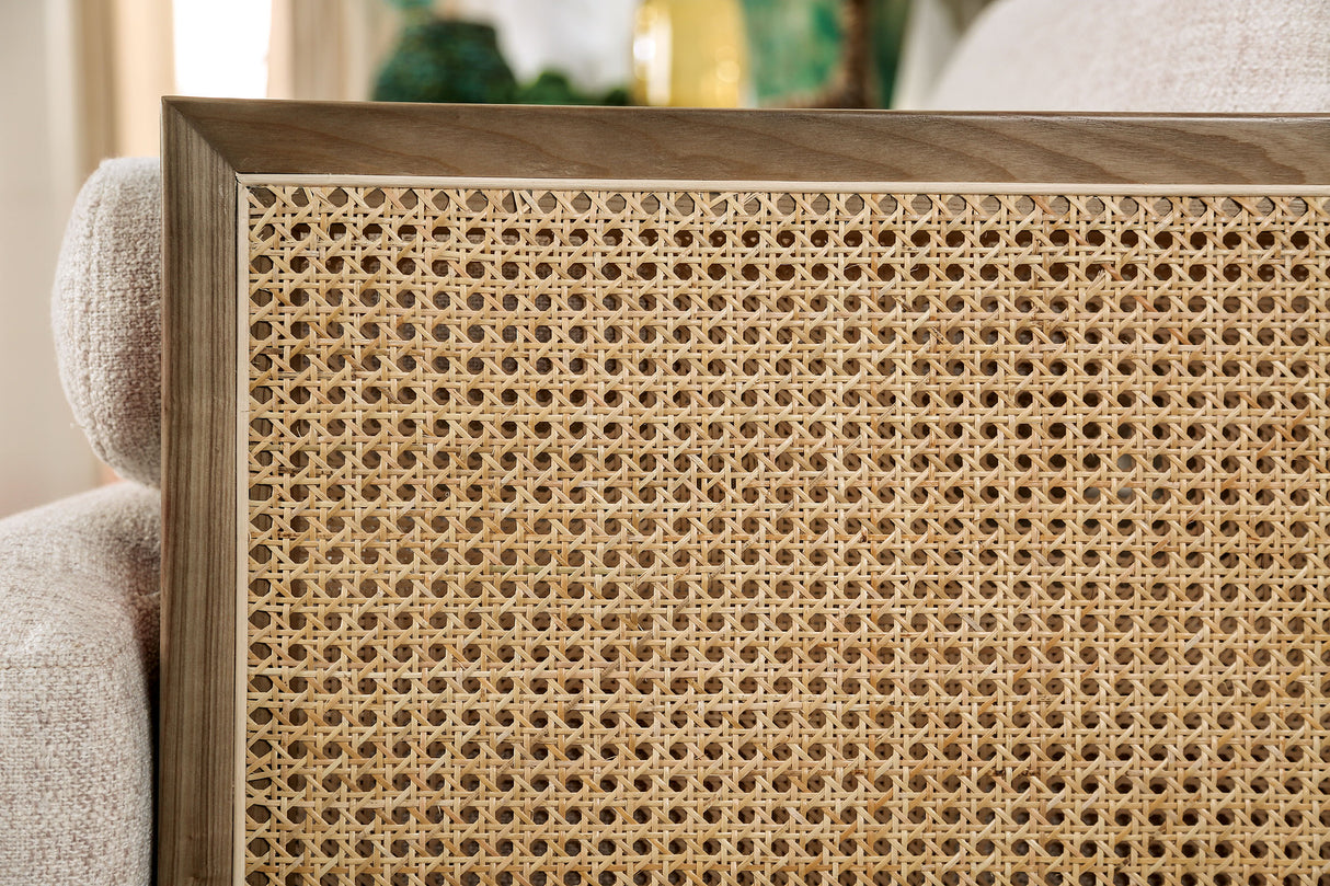 Alesund Light Oak/Beige Loveseat from Furniture of America - Luna Furniture