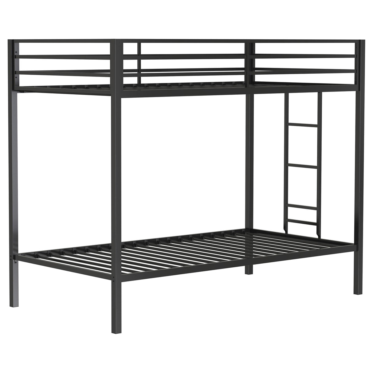 Alevera Black Metal Twin Over Twin Bunk Bed with Ladder from Coaster - Luna Furniture