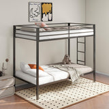 Alevera Black Metal Twin Over Twin Bunk Bed with Ladder from Coaster - Luna Furniture