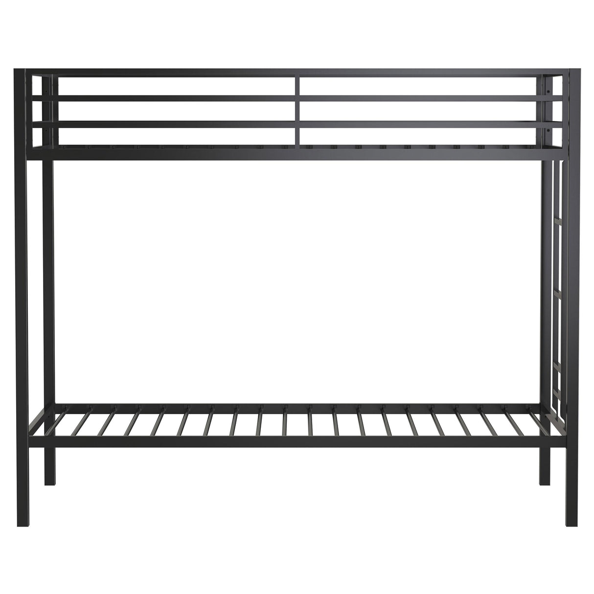 Alevera Black Metal Twin Over Twin Bunk Bed with Ladder from Coaster - Luna Furniture