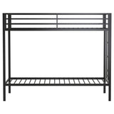 Alevera Black Metal Twin Over Twin Bunk Bed with Ladder from Coaster - Luna Furniture