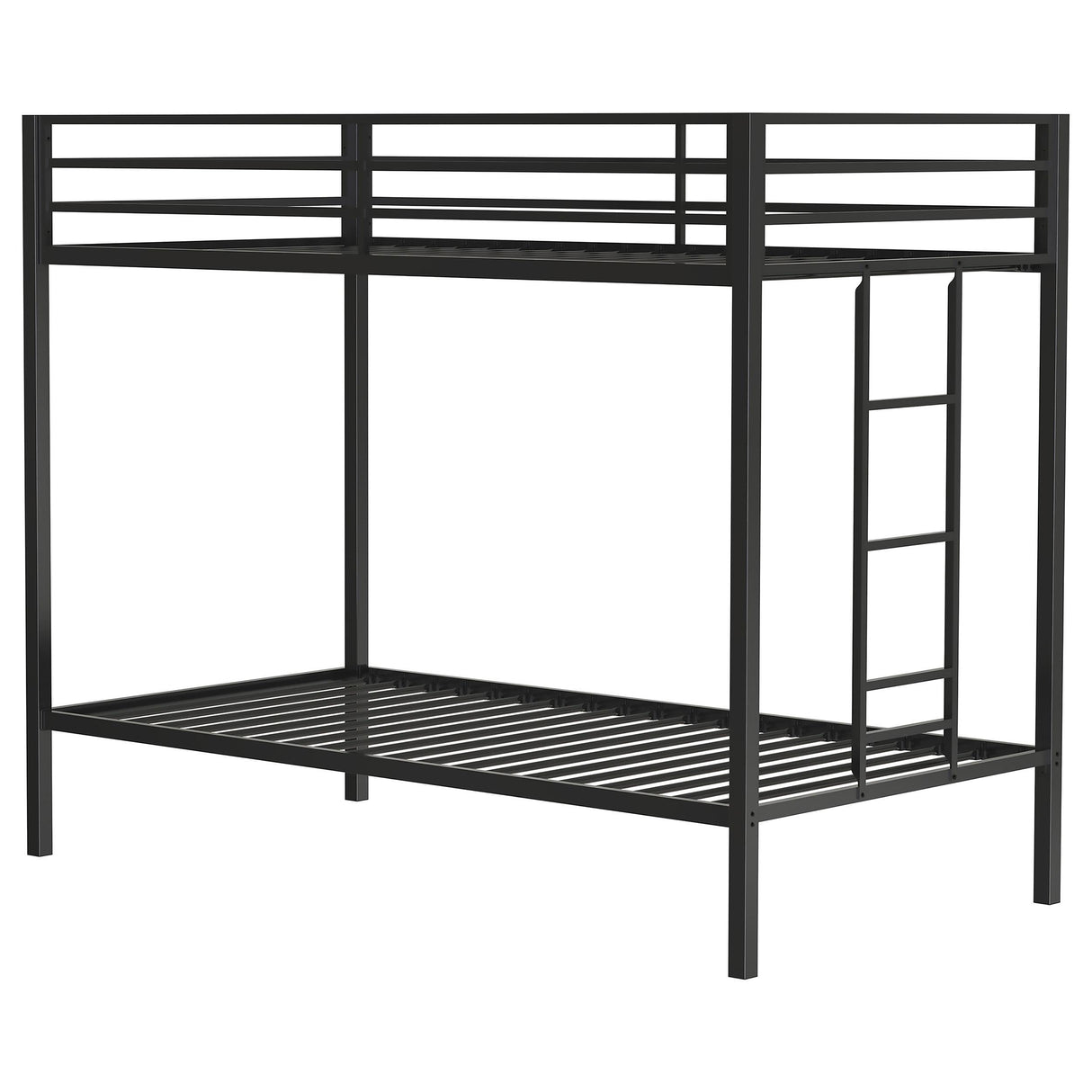 Alevera Black Metal Twin Over Twin Bunk Bed with Ladder from Coaster - Luna Furniture