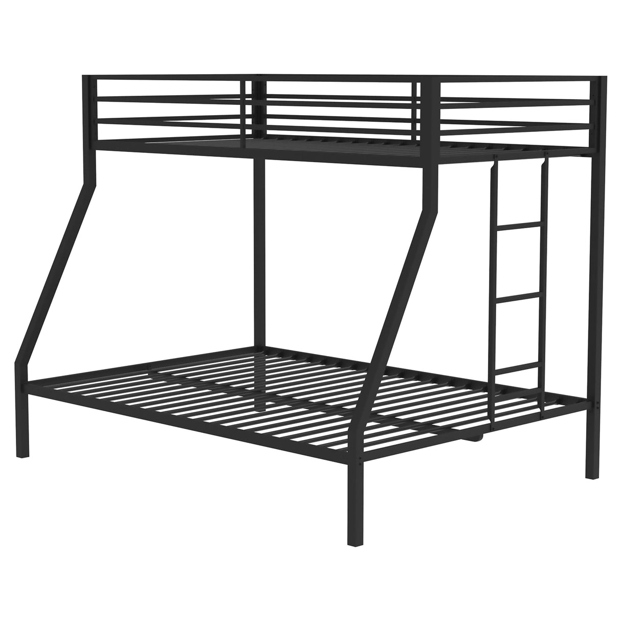 Alevera Metal Twin Over Full Bunk Bed with Ladder Black from Coaster - Luna Furniture