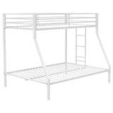 Alevera Metal Twin Over Full Bunk Bed with Ladder White from Coaster - Luna Furniture