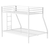 Alevera Metal Twin Over Full Bunk Bed with Ladder White from Coaster - Luna Furniture