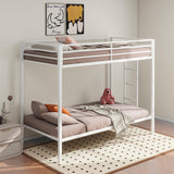 Alevera Metal Twin Over Twin Bunk Bed with Ladder White from Coaster - Luna Furniture