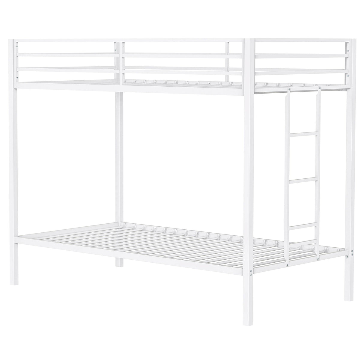Alevera Metal Twin Over Twin Bunk Bed with Ladder White from Coaster - Luna Furniture
