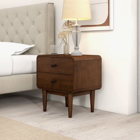 Alexa Mid Century Modern Style Night Stand 2-Drawer from Ashcroft Furniture - Luna Furniture
