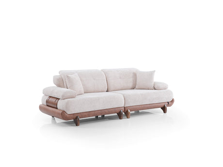 Alexa Convertible Sofa in Cream from Furnia - Luna Furniture