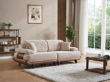 Alexa Convertible Sofa in Cream from Furnia - Luna Furniture