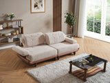 Alexa Convertible Sofa in Cream from Furnia - Luna Furniture