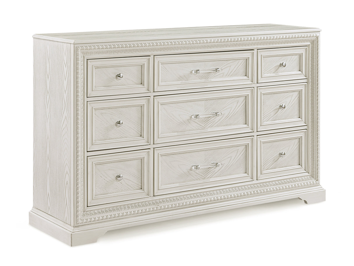 Crown Mark Alexandria Antique White Dresser