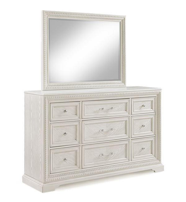 Alexandria Antique White Dresser Mirror (Mirror Only)