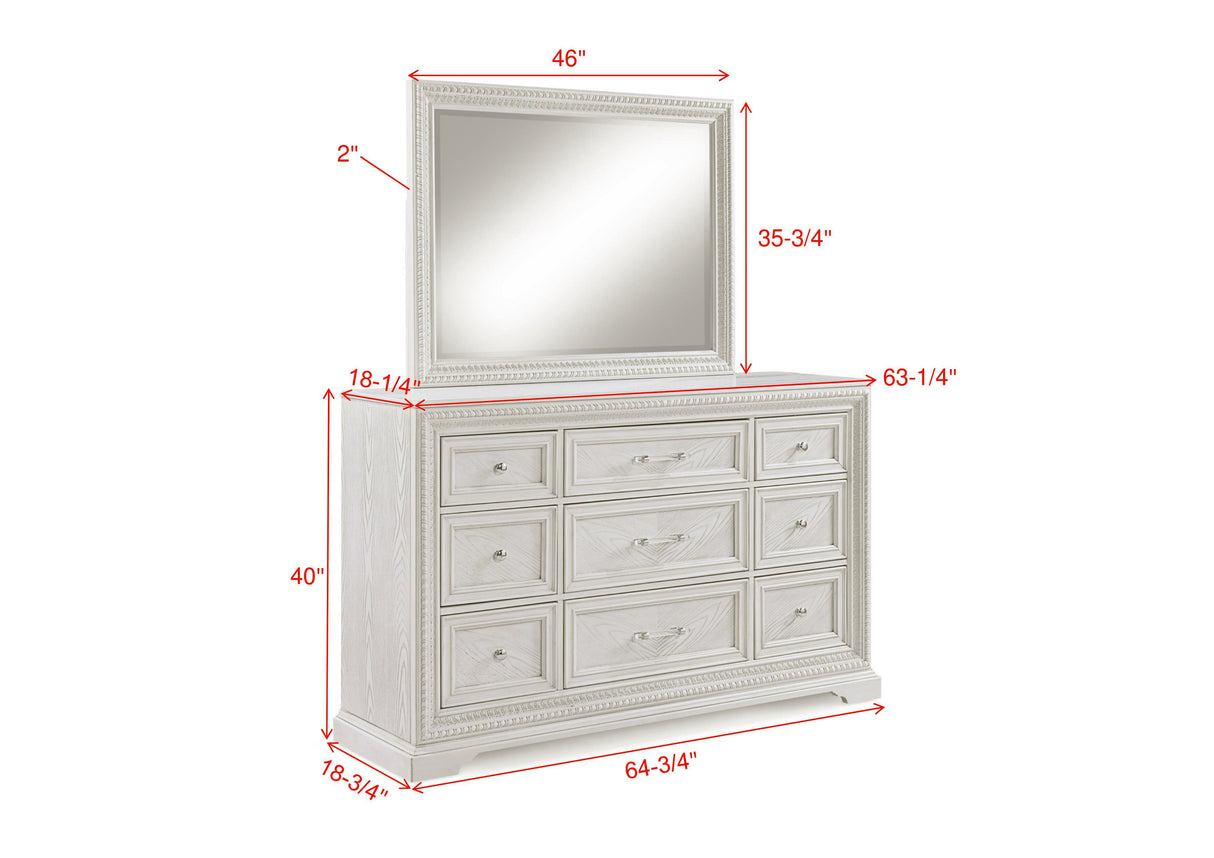 Alexandria Antique White Dresser Mirror (Mirror Only) from Crown Mark - Luna Furniture