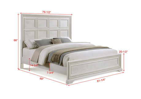 Alexandria Antique White King Panel Bed from Crown Mark - Luna Furniture