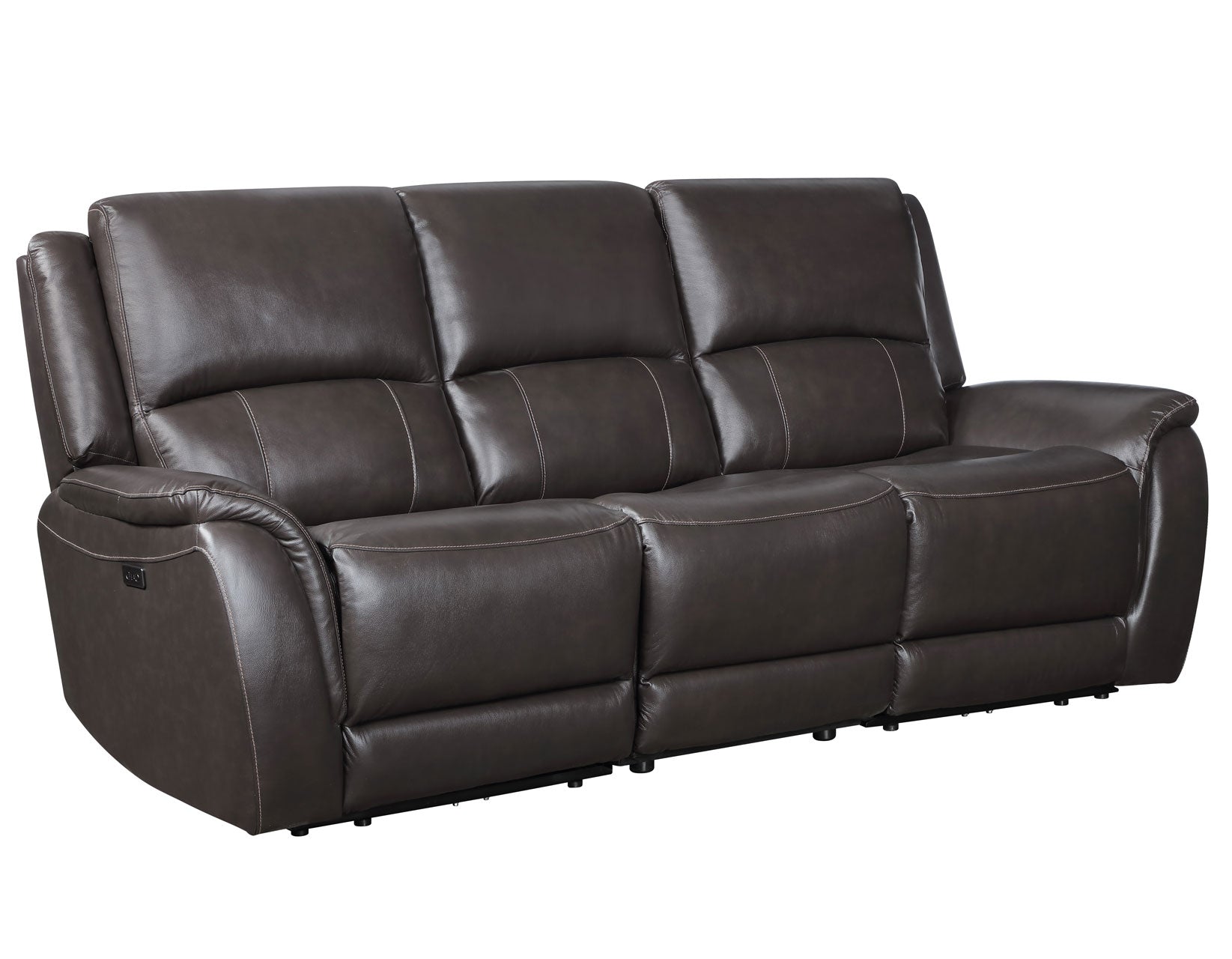 Alexandria Chocolate 3-Piece Top-Grain Leather Power Reclining