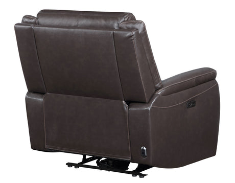 Alexandria Chocolate 3-Piece Top-Grain Leather Power Reclining Living Room Set from Steve Silver - Luna Furniture