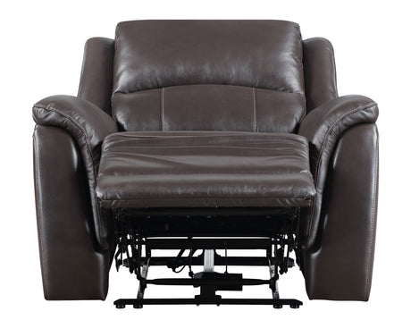 Alexandria Chocolate 3-Piece Top-Grain Leather Power Reclining Living Room Set from Steve Silver - Luna Furniture