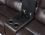 Alexandria Chocolate Top-Grain Leather 6-Piece Power Reclining Set from Steve Silver - Luna Furniture