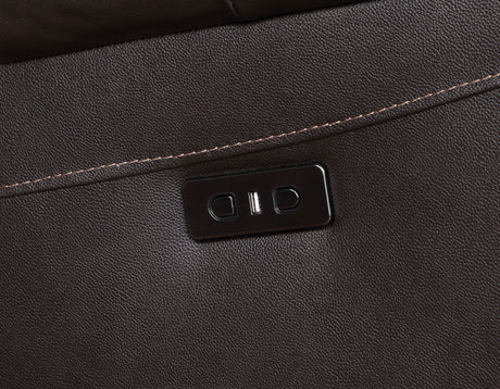 Alexandria Chocolate Top-Grain Leather 6-Piece Power Reclining Set from Steve Silver - Luna Furniture