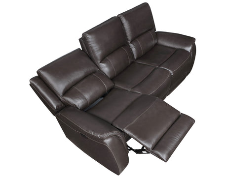Alexandria Power Leather Reclining Sofa, Chocolate from Steve Silver - Luna Furniture