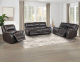 Alexandria Power Leather Reclining Sofa, Chocolate from Steve Silver - Luna Furniture