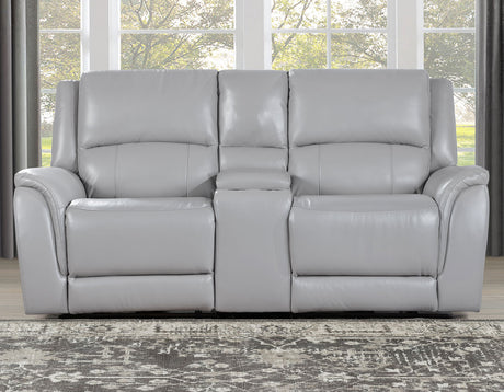 Alexandria Stone 3-Piece Top-Grain Leather Power Reclining Living Room Set from Steve Silver - Luna Furniture