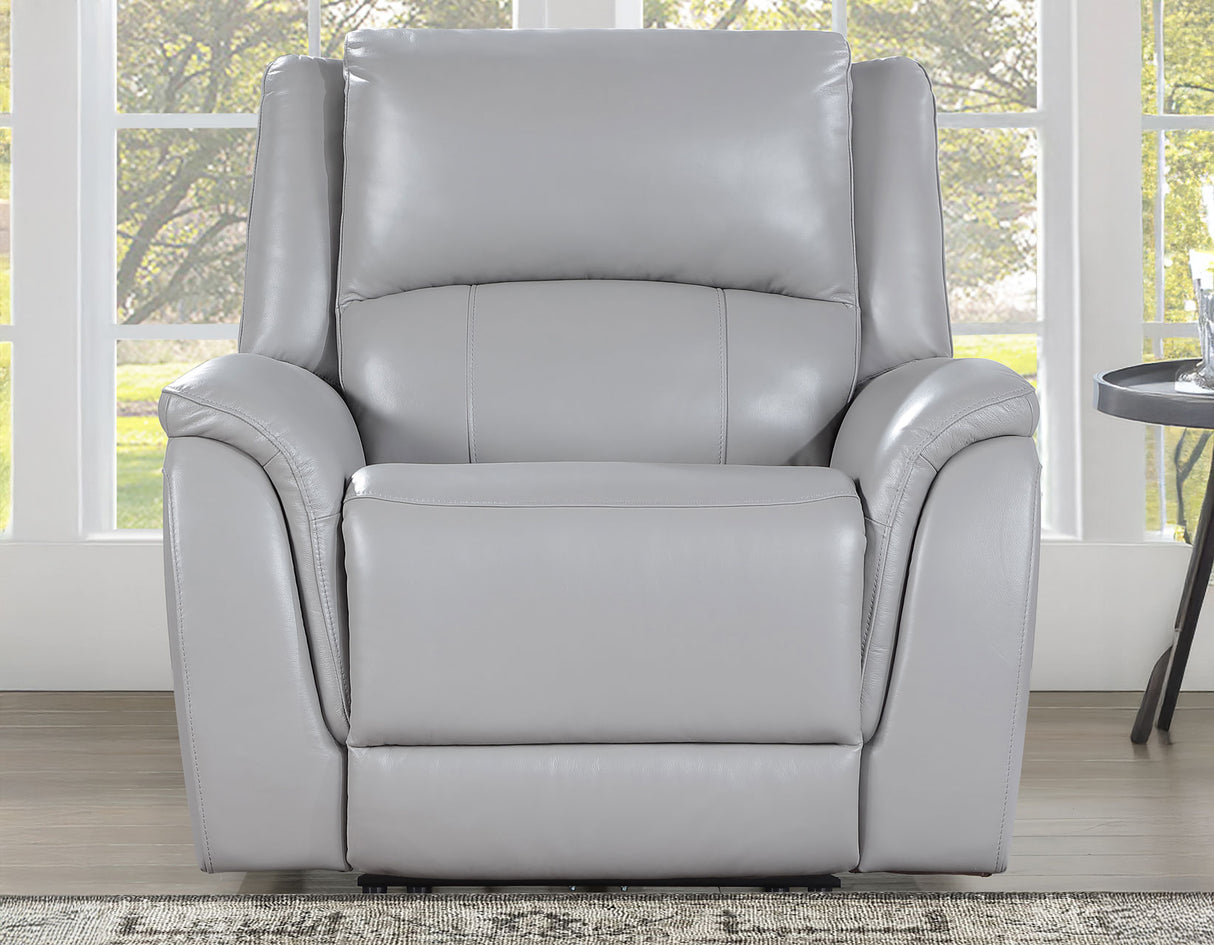 Alexandria Stone 3-Piece Top-Grain Leather Power Reclining Living Room Set from Steve Silver - Luna Furniture