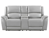 Alexandria Stone 3-Piece Top-Grain Leather Power Reclining Living Room Set from Steve Silver - Luna Furniture